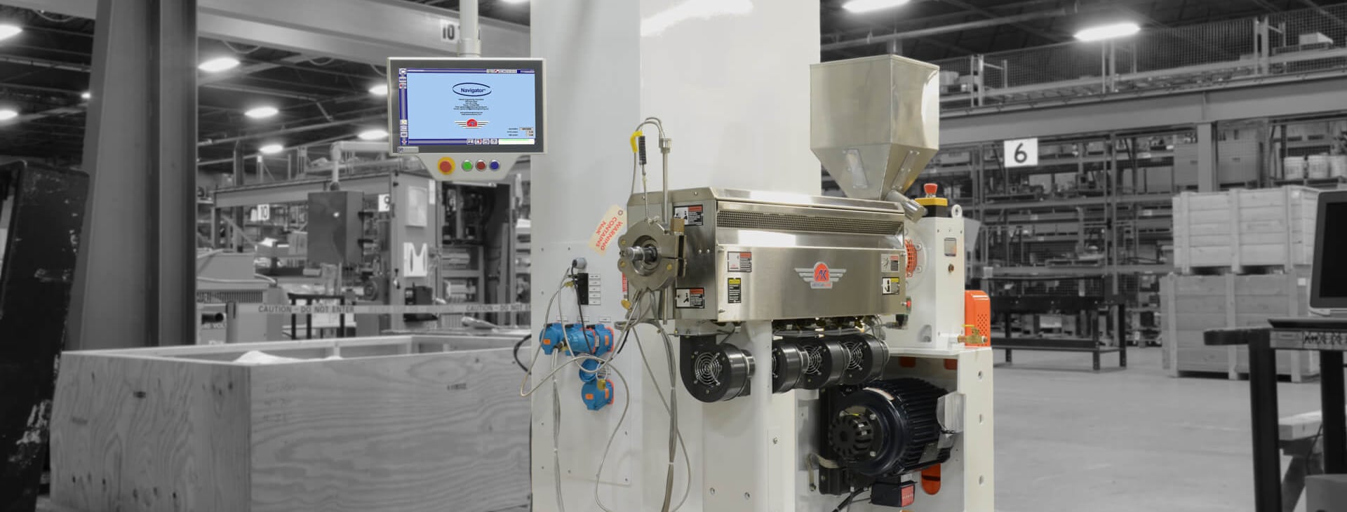 XC navigator on an extrusion machine showing the easy controls
