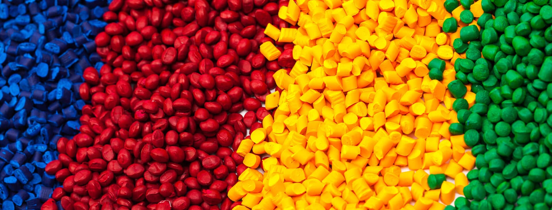 rainbow of plastic pellets for compounding and pelletizing