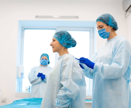 Medical personnel shown in full scrubs for healthcare extrusion market